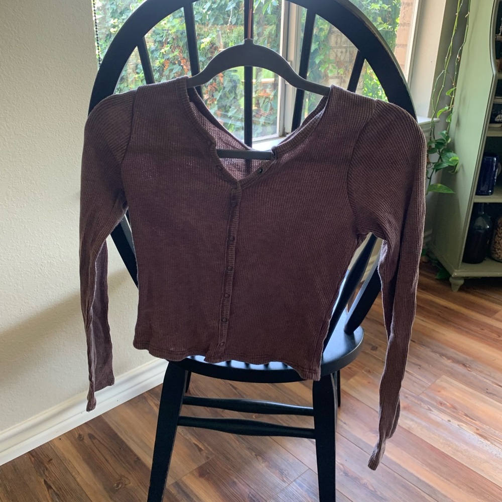 Brown crop long sleeve